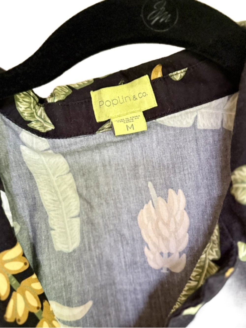 Poplin Co. Short Sleeve Camp Collar Shirt, Banana Leaf - Picture 2 of 3